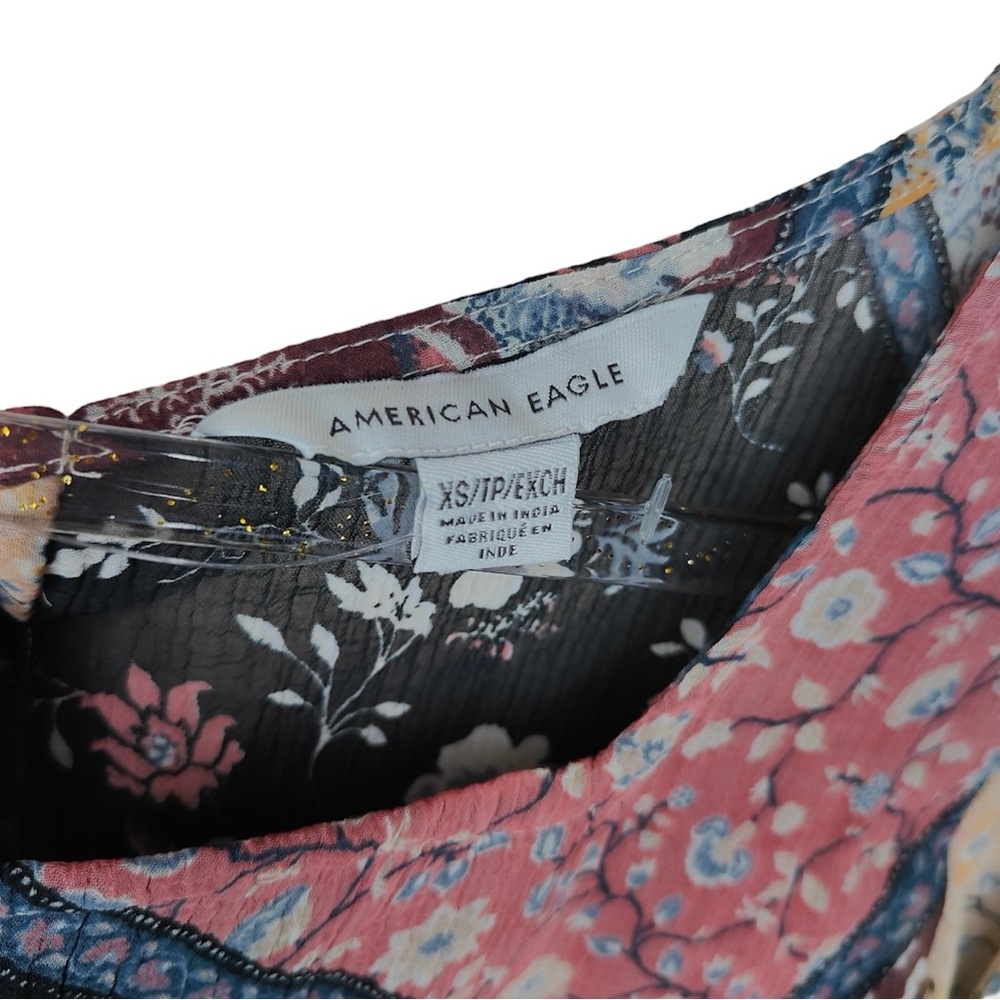 American Eagle Boho Patchwork Graphic Print Long … - image 8